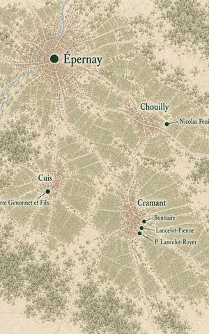 Map of Champagne towns and villages