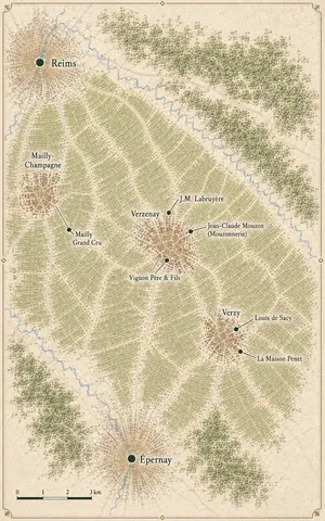 Map of Champagne towns and villages